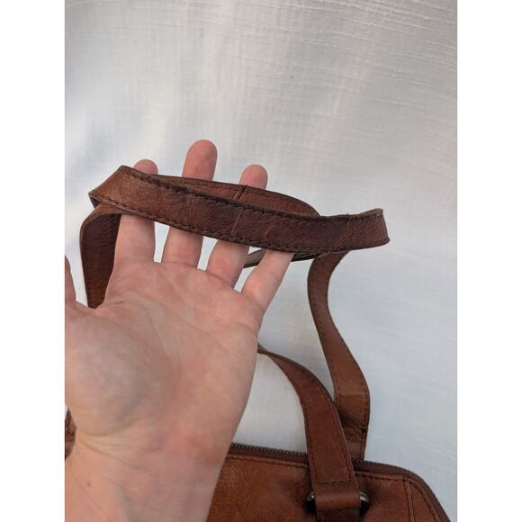 Spikes & Sparrow Brown Handbag Shoulder Bag Purse Distressed Leather Satchel - Picture 4 of 9